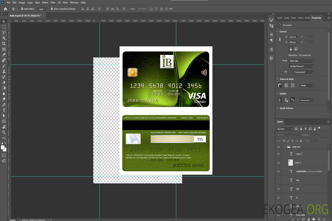 Carte visa classique Libéria IB International Bank template Carte visa classique Libéria IB International Bank template